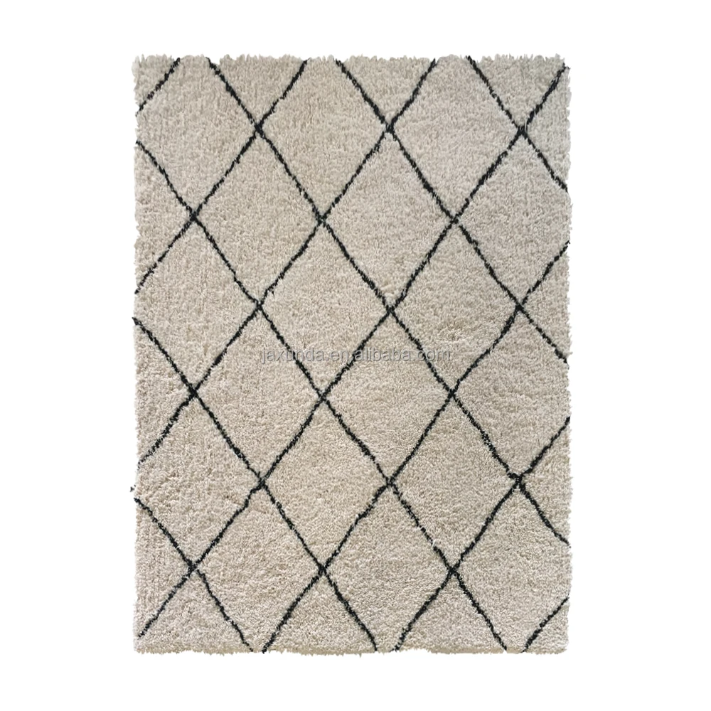 Tianjin shaggy rugs morocco style over-tuft super soft area carpet for living room