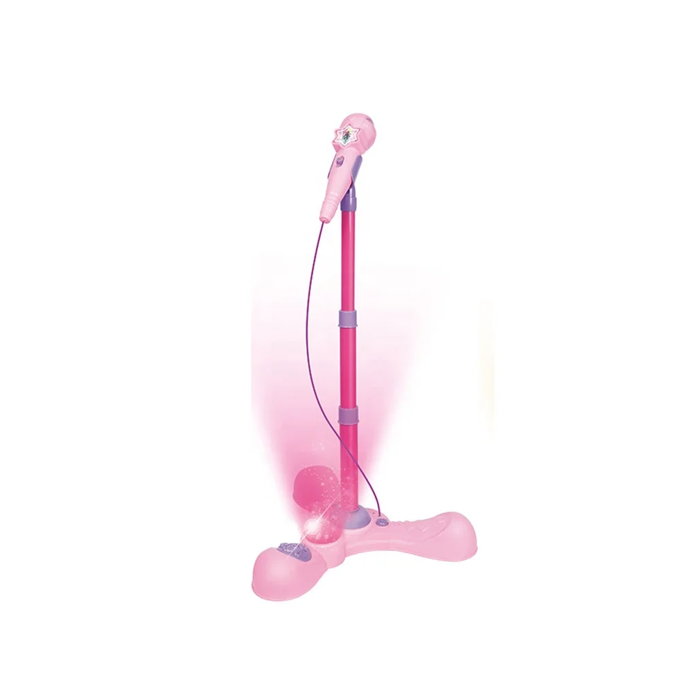 Educational musical toys sing songs plastic microphone with stand for kids.