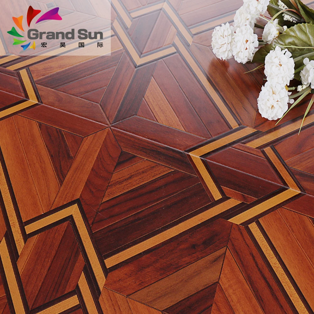 Euro Standard EN13329 class 32 hickory 2-strip parquet laminated wood flooring