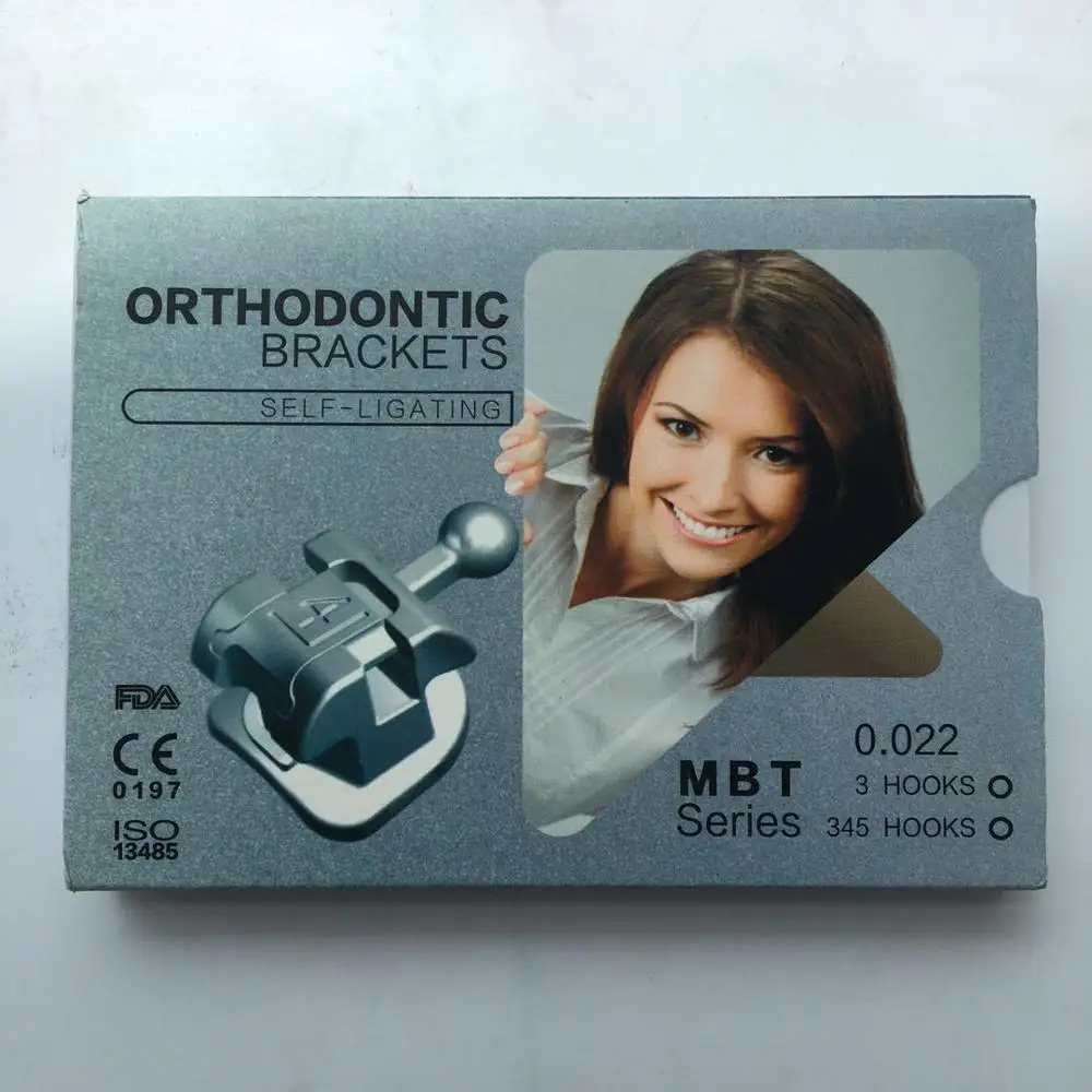 Стоматологические Ортодонтические металлические самолигирующие кронштейны Roth MBT 022 с 345 крючками, стоматологический бандаж