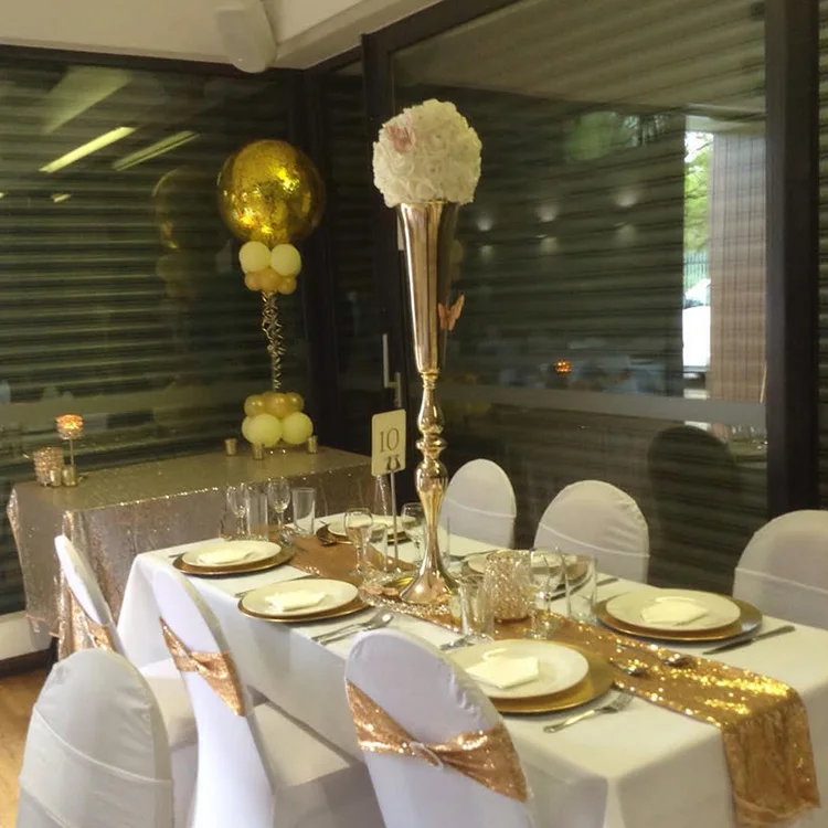 14x108 дюймов, 100% полиэстер, столовая, праздничная, элегантная, свадебная, обеденная, гостиная, Коктейльная, розовая, золотая, блестящая скатерть