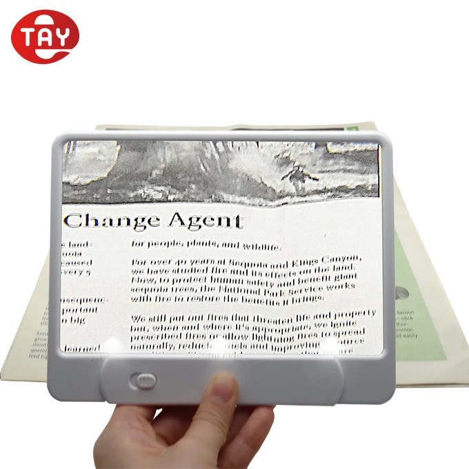 Full page large screen folding portable reading lenses magnifier