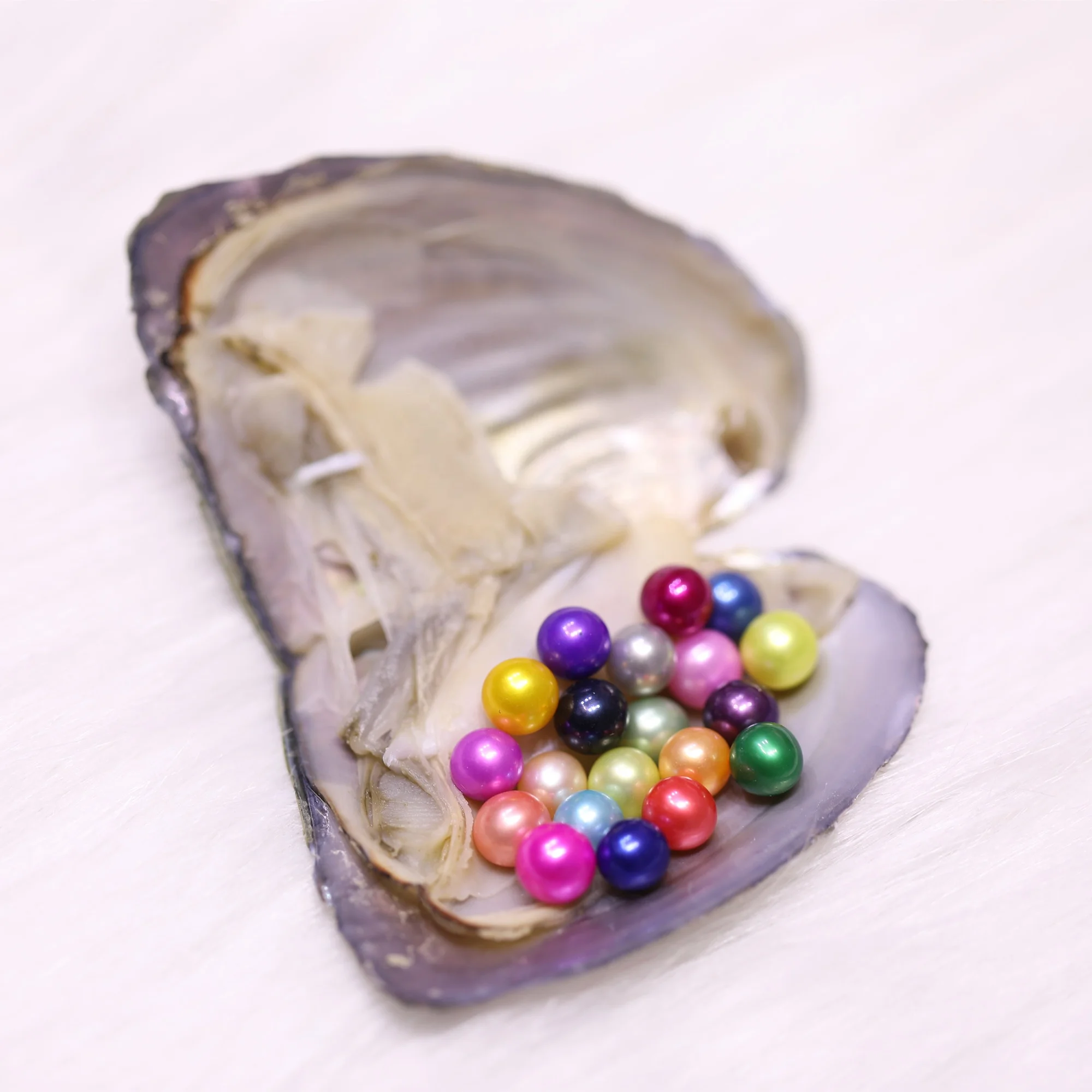 
AAA+ grade 7-8mm 34 colors 20 Pearls in 1 Freshwater oyster,Round Natural Freshwater Pearl in Oysters Vacuum-packed 