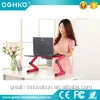 Portable Aluminum Folding Notebook Desk with USB Fan and Adjustable Height Mouse Pad Cool Surface Home Laptop Table
