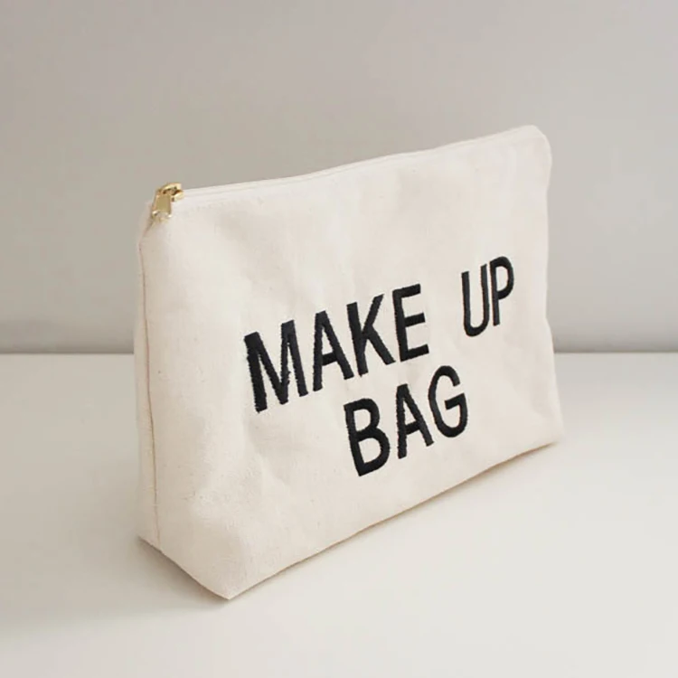 Оптовая продажа, индивидуальная холщовая косметичка monogram с молнией