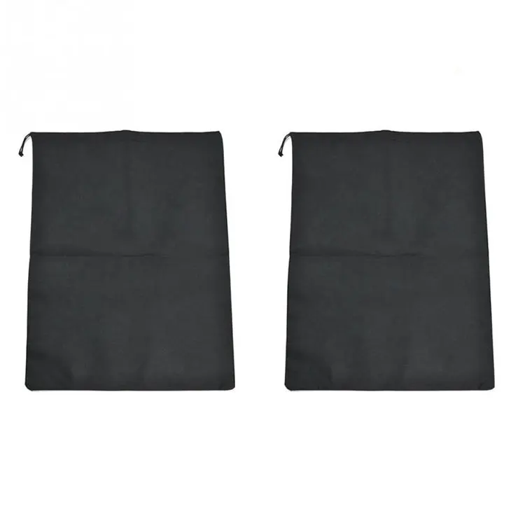 High quality custom logo eco friendly black cotton drawstring non woven shoe bag