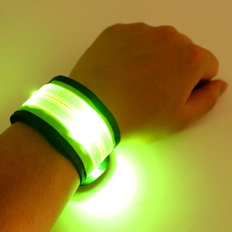 high bright led flashing strip light flat optical fiber slap bracelet