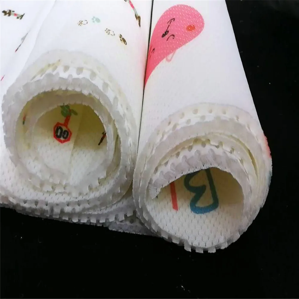 0.5-1cm printed 3d air sandwich mesh fabric  100%polyester custom Bedding fabric for mat  mattress