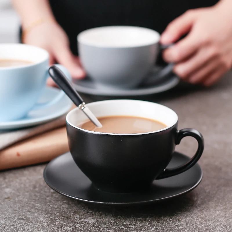 germany unique classical new round shape coffee espresso tea cup and saucer chaozhou ceramic luxury with handle custom logo