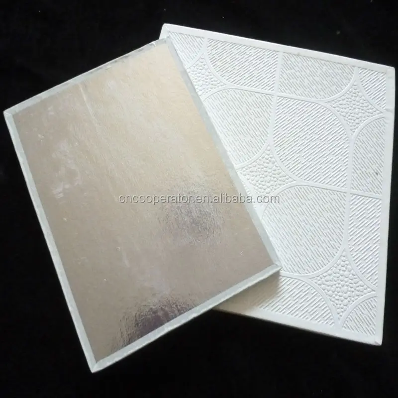 PVC laminated gypsum ceiling tile/ceiling price 595*595*7mm