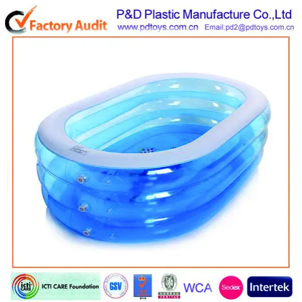 Transparent Blue PVC Inflatable Kids Swimming Pool Baby Bathtubs & Hot Tubs for Garden Water Play Pump Type for Bath Usage