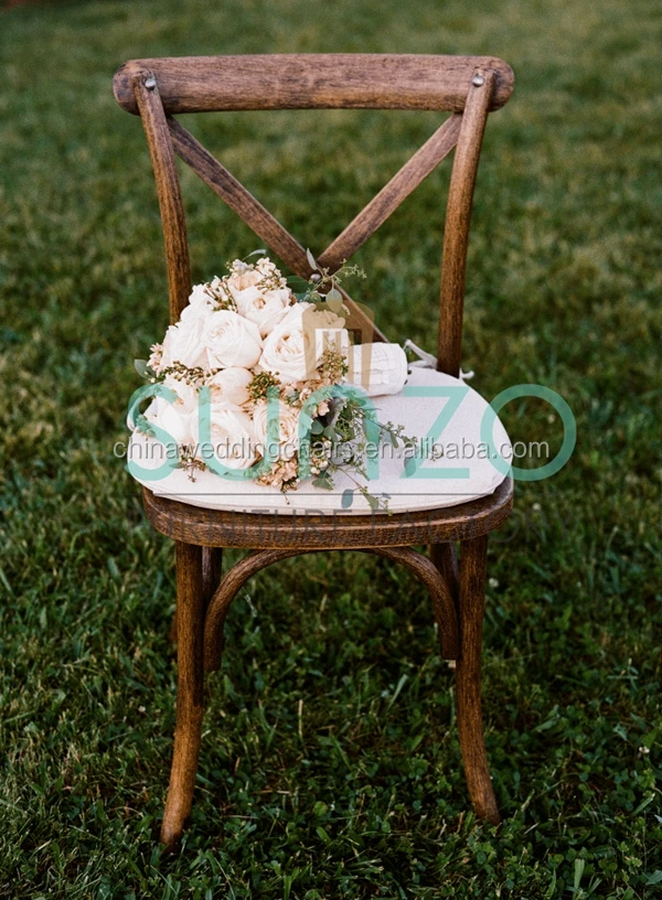 Rental wedding crossback chair antique wood carved back chair