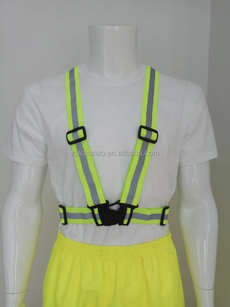Fluo Здравствуйте Vis Эластичный регулируемый светоотражающий ремень для бега велосипеда жилет с пряжкой