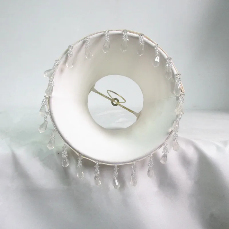 small white softback bell shape Chandelier Lamp Shades,lampshade beaded fringe