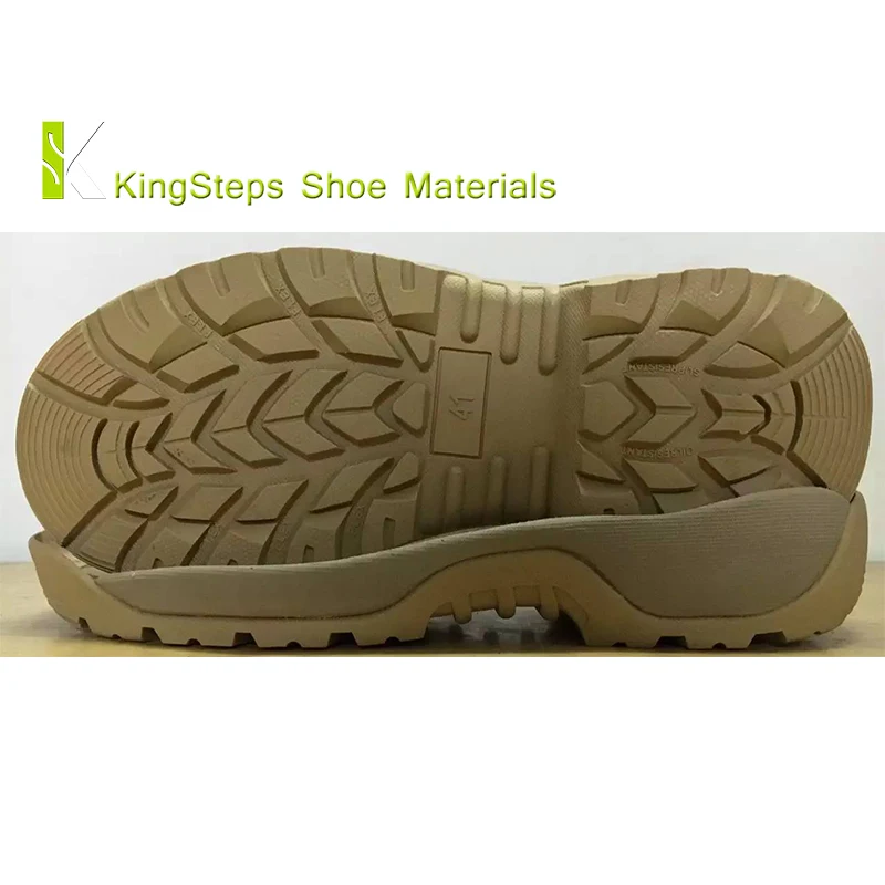 Outdoor safety boots sole pure rubber material non-slip outsole high elasticity EVA middle soles