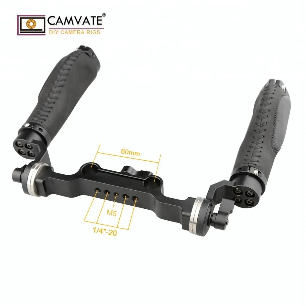 CAMVATE Shoulder Camera Support 15mm Rod Clamp Camera Grip Black Leather Grip for ARRI Sockets DSLR Fotografica Kit