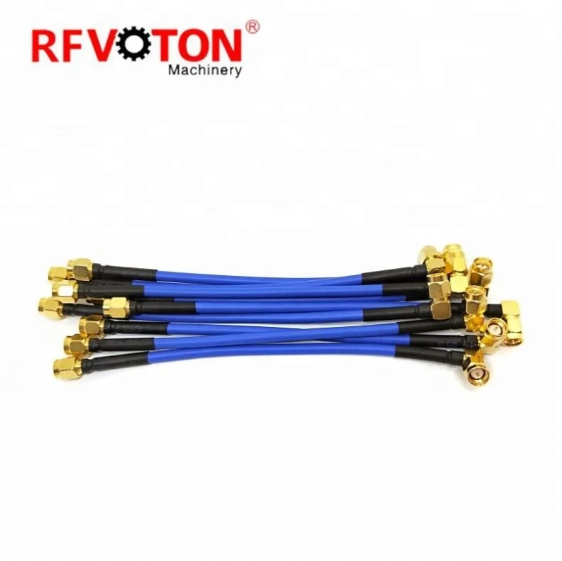 RFVOTON РФ косичка кабель sma разъем под прямым углом, чтобы sma разъем прямые для полу-гибкий rg141 соединительный кабель в сборе