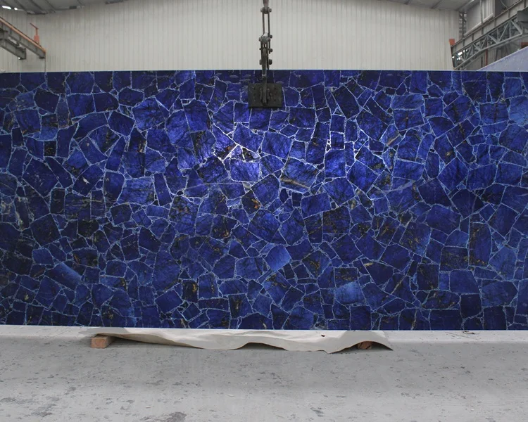 
Natural translucent sodalite blue agate gemstone slab 