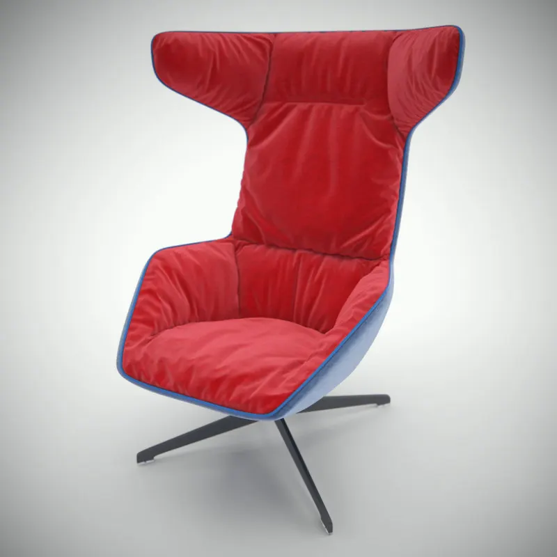 
Hot sale home furniture OX shape Take A Line For A Walk Chair swivel armchair with ottoman 