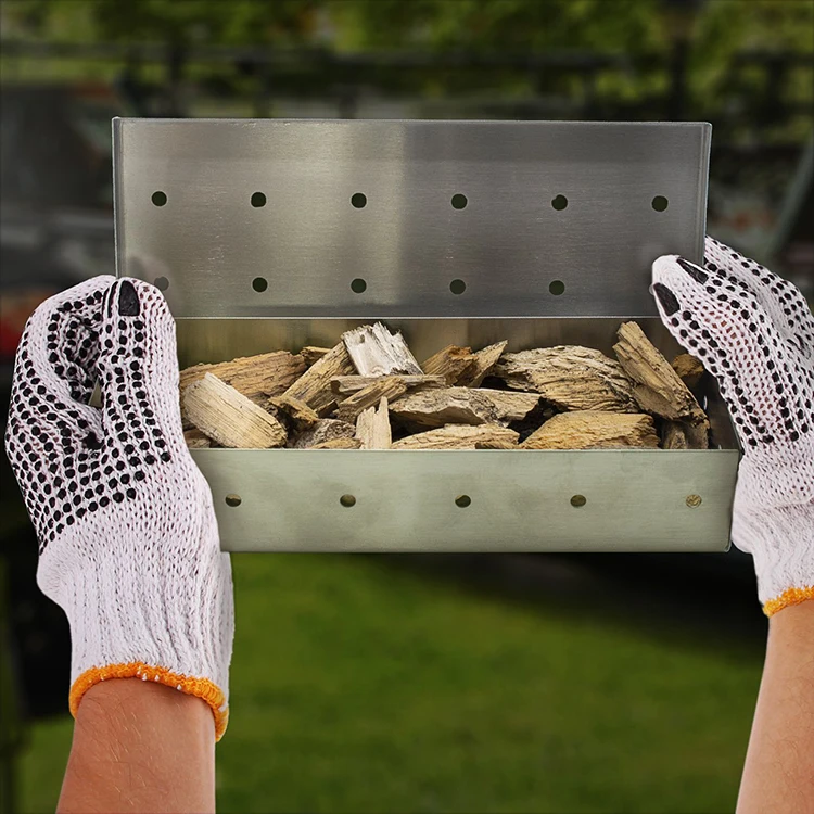 Barbeque Smoker Box - Stainless Steel Wood Chip Smoke Box