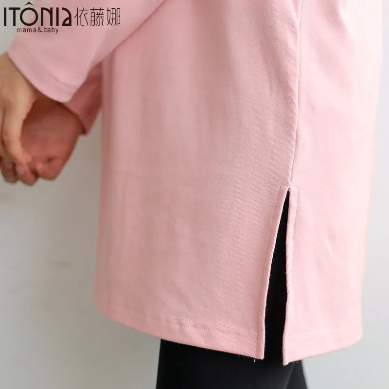 Wholesale short high-necked pregnant women dresses for breastfeeding