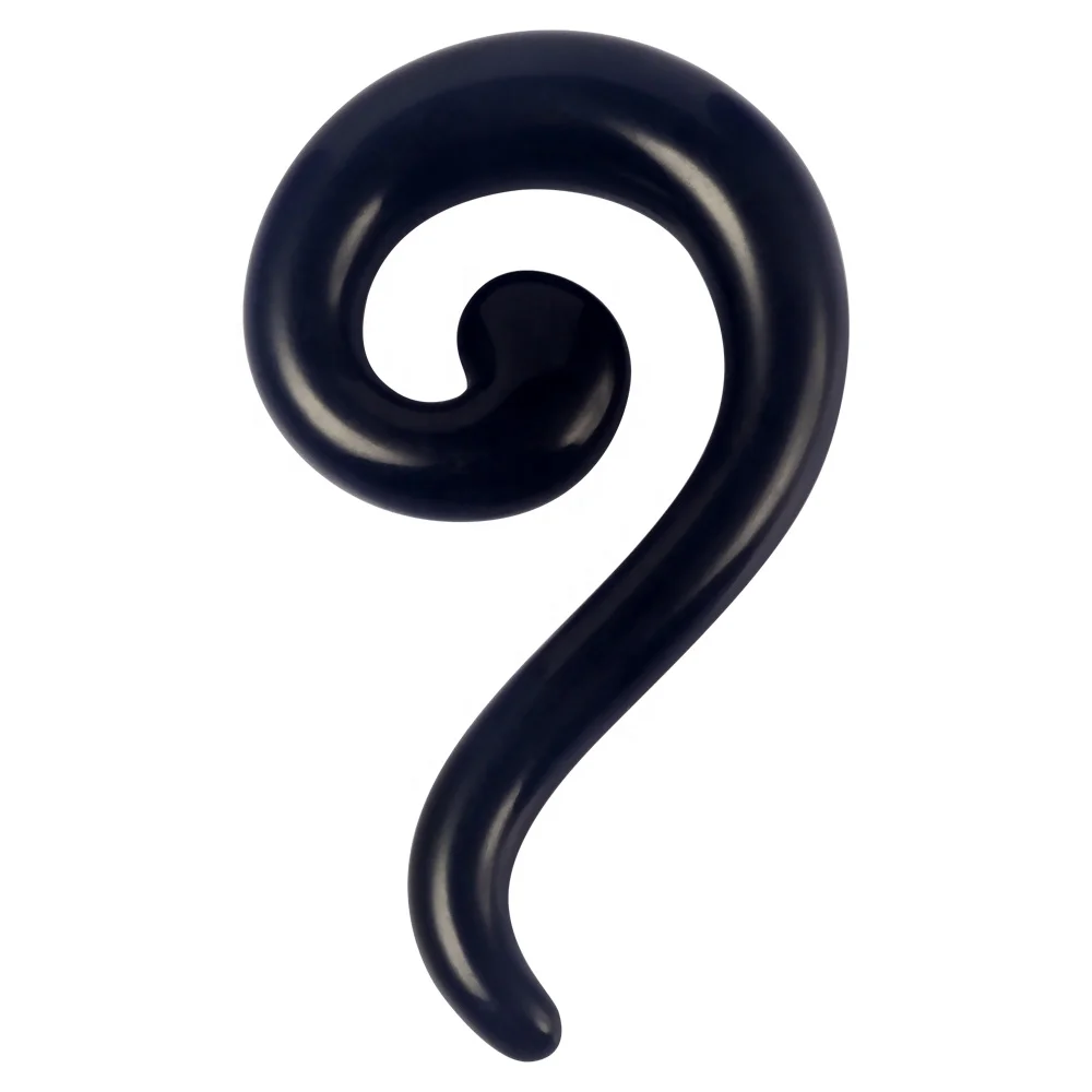 Black Snail Shape Ear Tunnel Question Mark Design Acrylic Ear Expander Body Piercing Jewelry