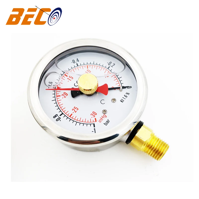 Beco high quality oem -1bar double needle vacuum air pressure gauge