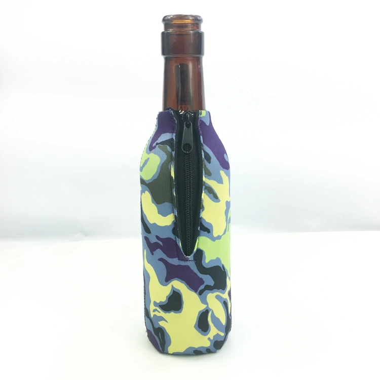 Customized 330ml Collapsible Insulated Neoprene Beer Bottle Cooler Bag