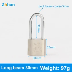 HPP длинная Скоба безопасный противокражный бытовой Небьющийся навесной замок с лопастным ключом 30 мм