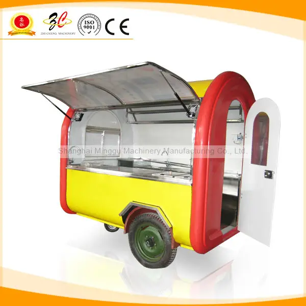 Мобильная тележка для пищевых продуктов с колесами с большим колесом и буксировочной штангой CE OEM