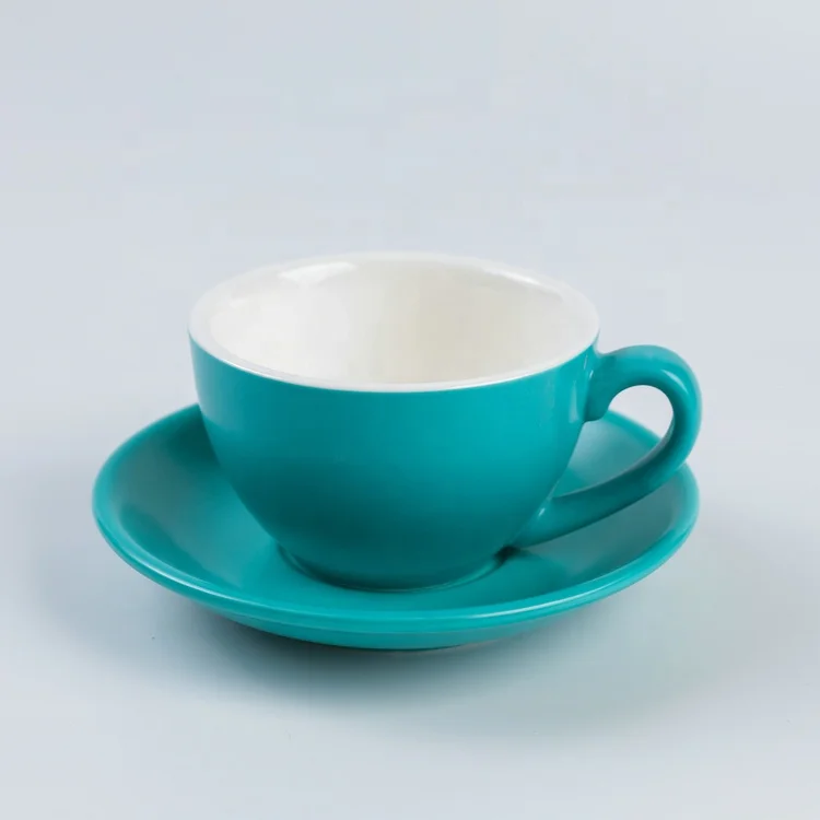 Bulk high quality competitive price customize color porcelain cappuccino tea cups saucers