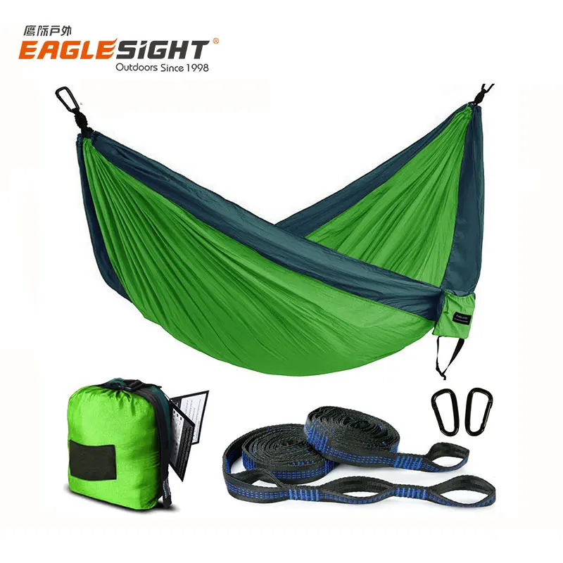 Premium Quality Outdoor Parachute Nylon Hammock Customizable Light Weight Heavy Duty Hammocks Outdoor Camping