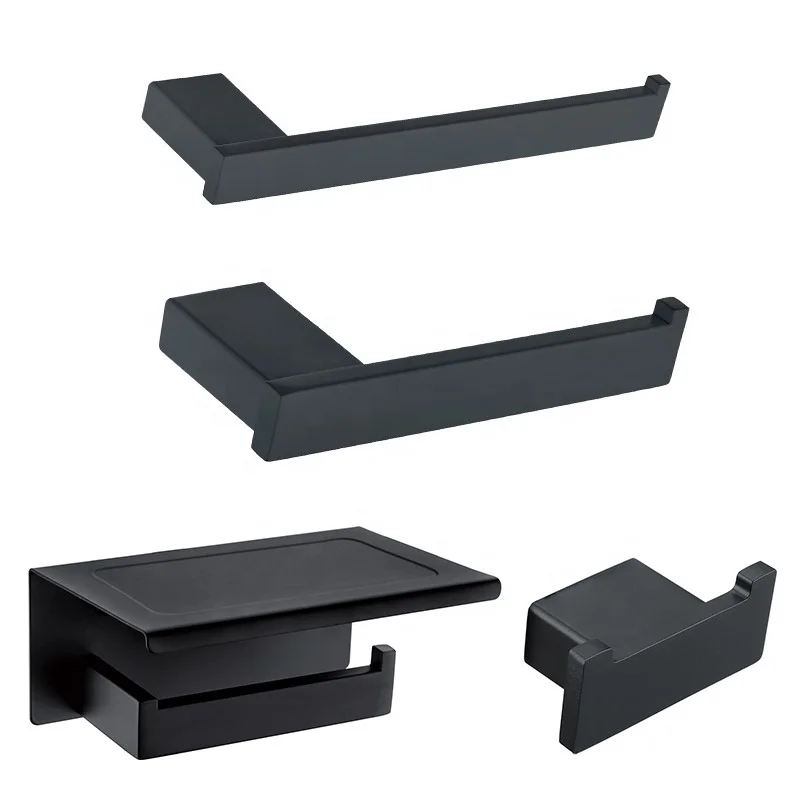 Antique Black Bathroom Accessories Toilet Paper Holder Towel Rack Rail Stainless Steel Wall Shelf Bracket