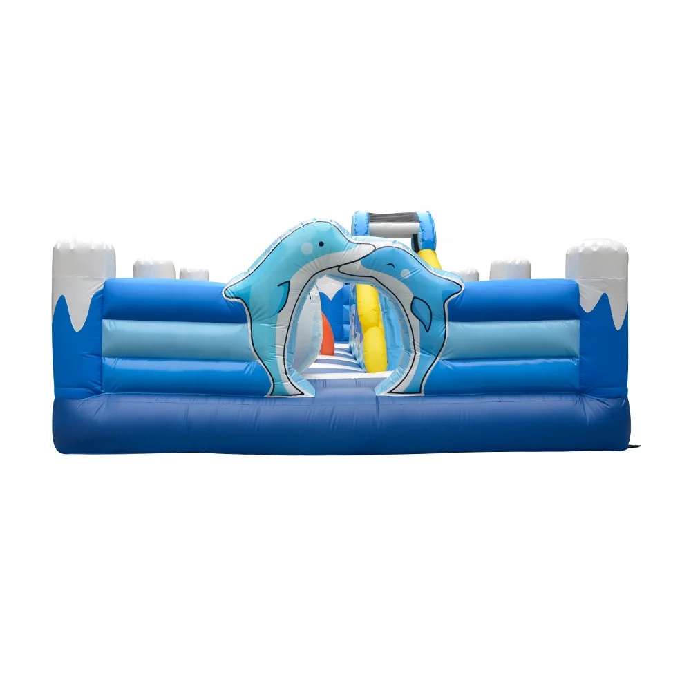 S446A Новая акция ПВХ брезент низкая цена персонализированный Дельфин водная горка оптом в Китае