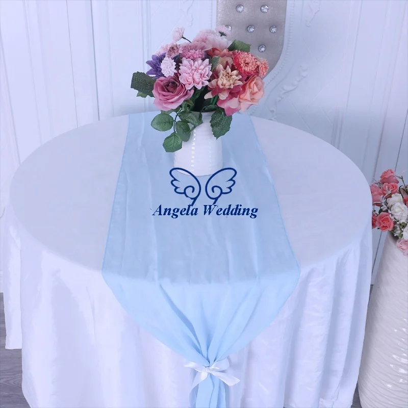 RU013V популярный цвет на заказ пляжная Свадебная мягкая пыльная Розовая Шифоновая скатерть