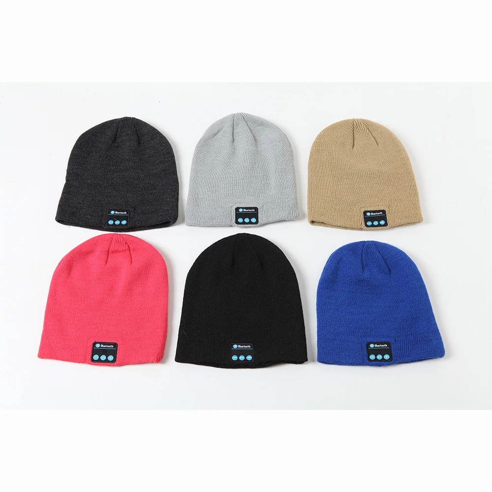 
Wholesale 2019 Hot Amazon Fashion Knitted Hat Beanie Wireless Warm Headphone Running Music Handfree Cap Hat 