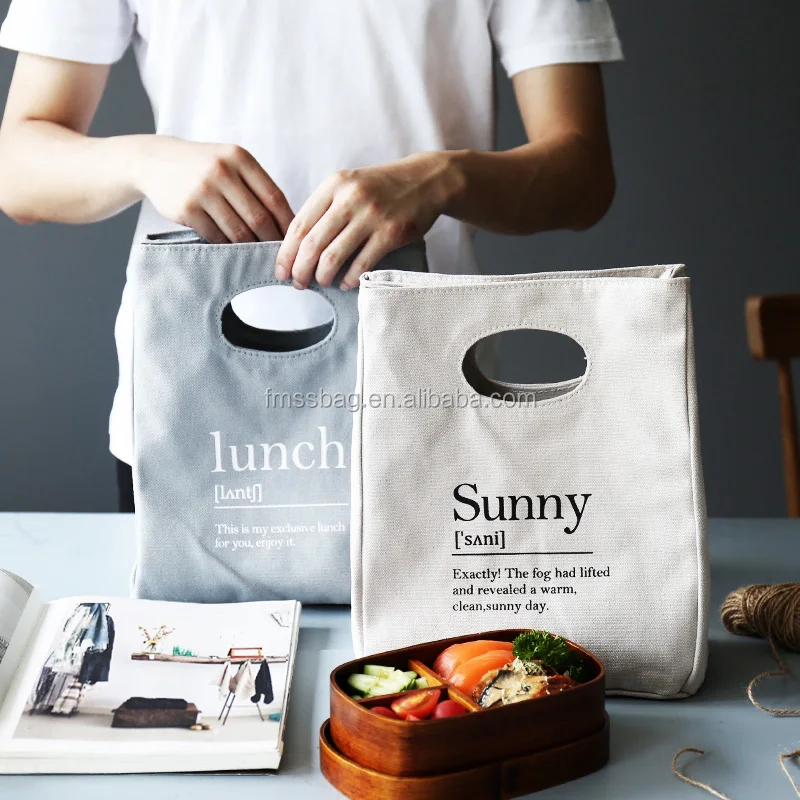 Высококачественная хлопчатобумажная Холщовая Сумка для ланча с принтом на заказ, сумка bento