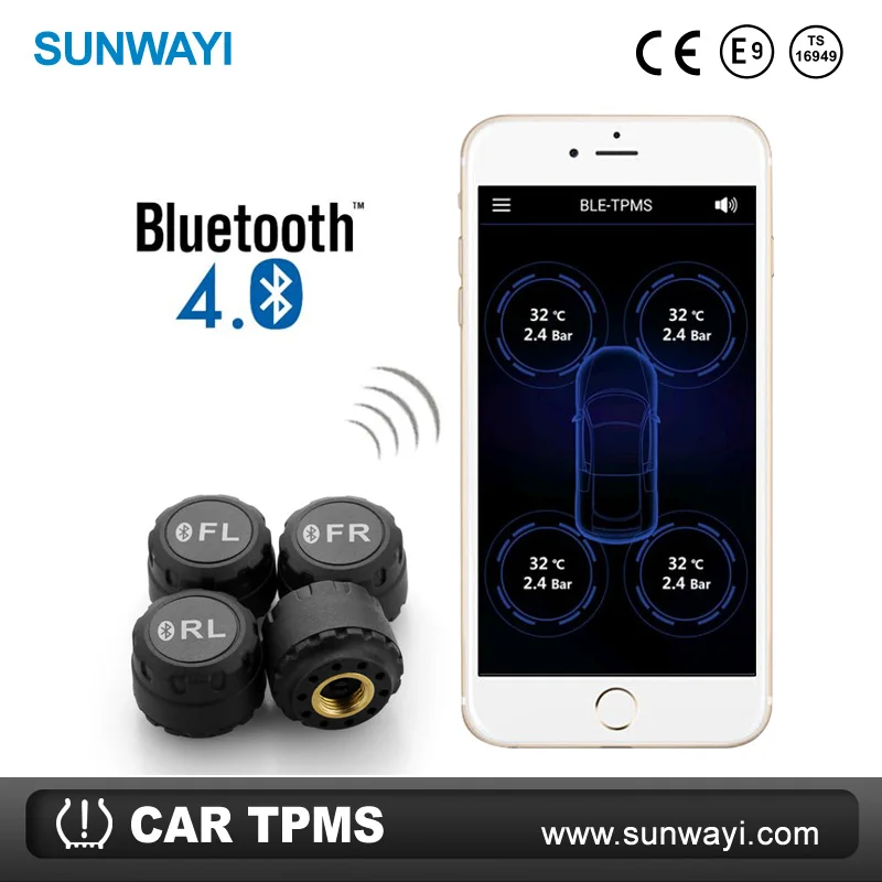  Колпачки клапанов давления в шинах с функцией Bluetooth для мобильного
