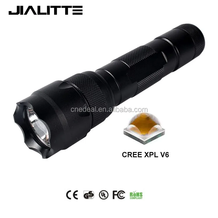 Jialitte F037 Rechargeable 18650 XPL V6 10W Led Camping Flashlight Taschenlampe Led Torch V6 Led Bulb