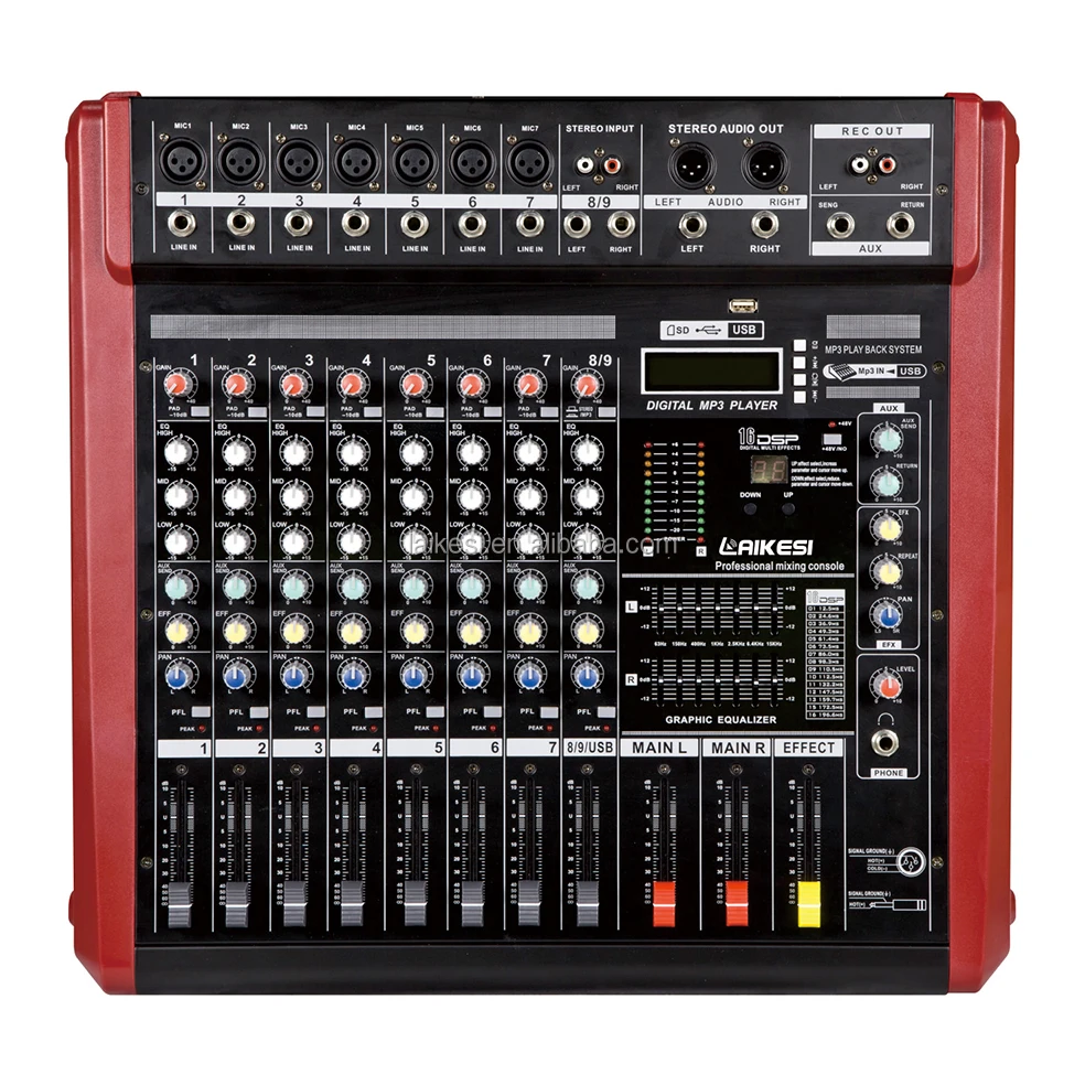 DMR806D LAIKESI music mixer for speaker dj Mixer Controller with amplifier power 8channels