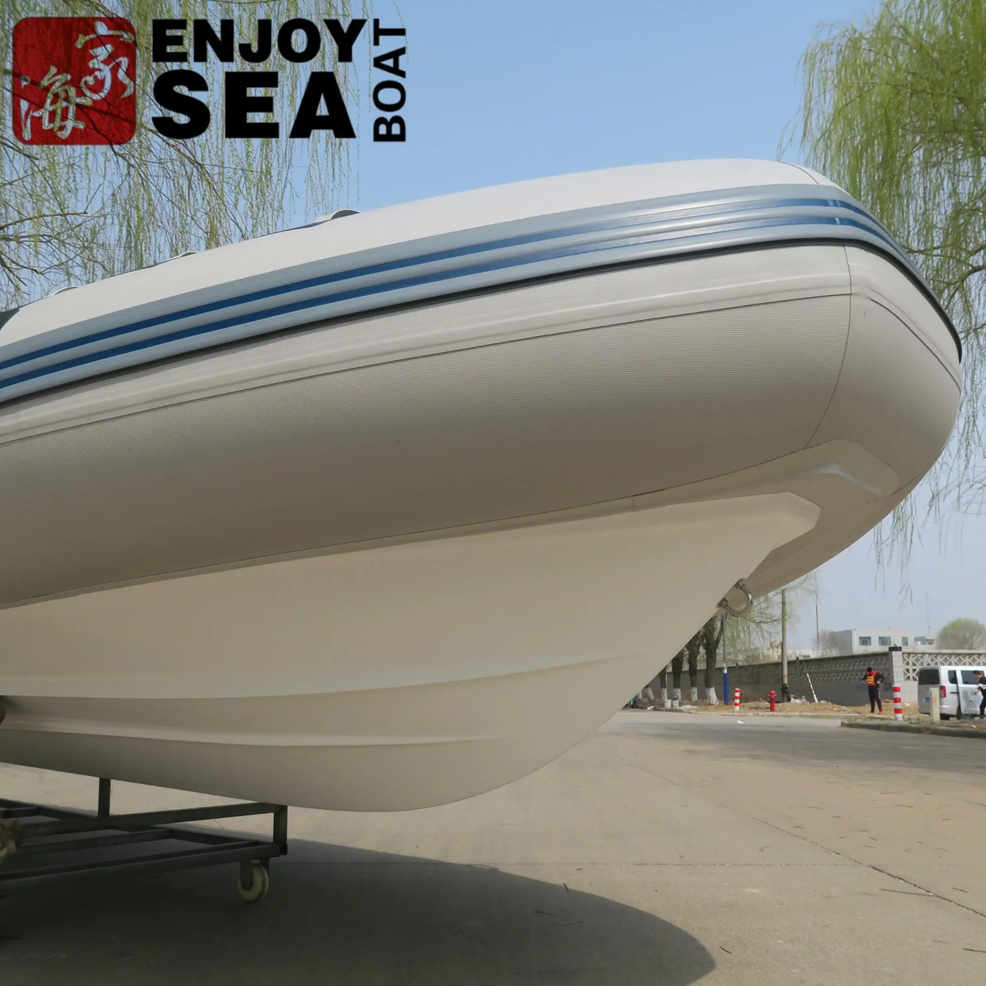 CE Certification Inflatable Fishing Boat with Rigid Fiberglass Bottom Fiberglass RIB Boat