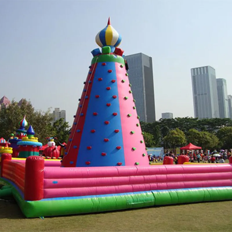 High quality outdoor playground equipment inflatable climbing wall for amusement park