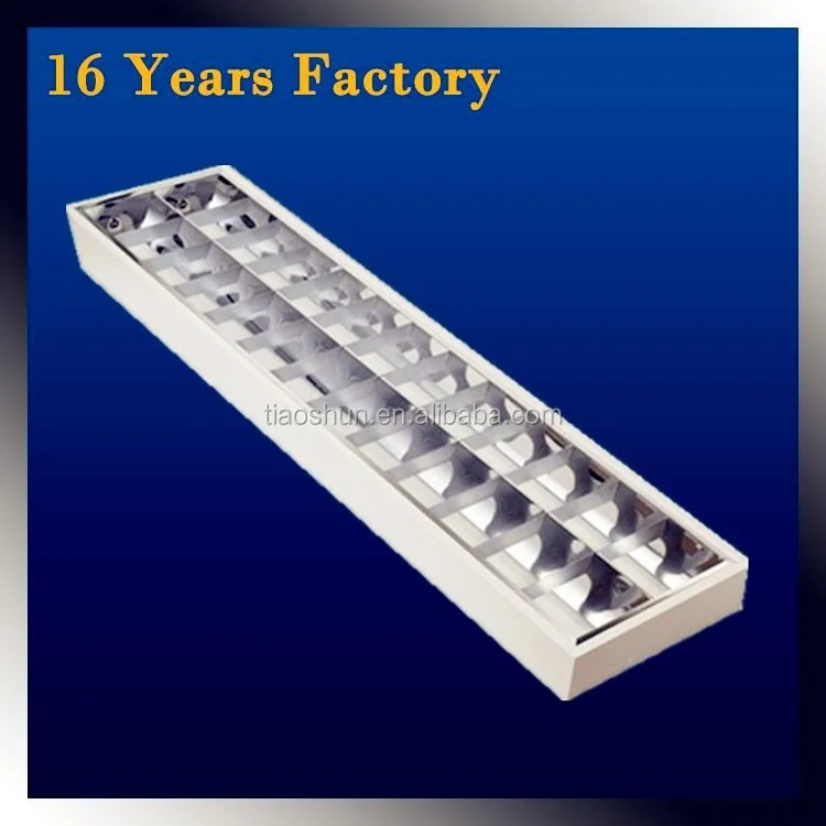 top quality 3x24W T8 office lighting led recessed louver fitting fluorescent aluminum parabolic 2 bulbs reflector