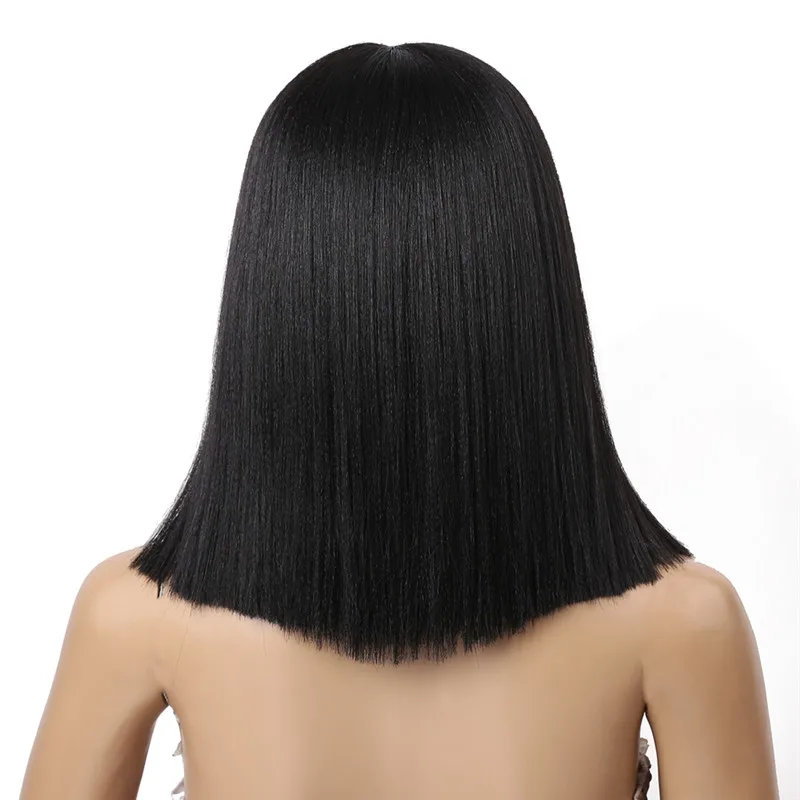 Neat Bang Straight Hair party Wig Synthetic wigs for black women