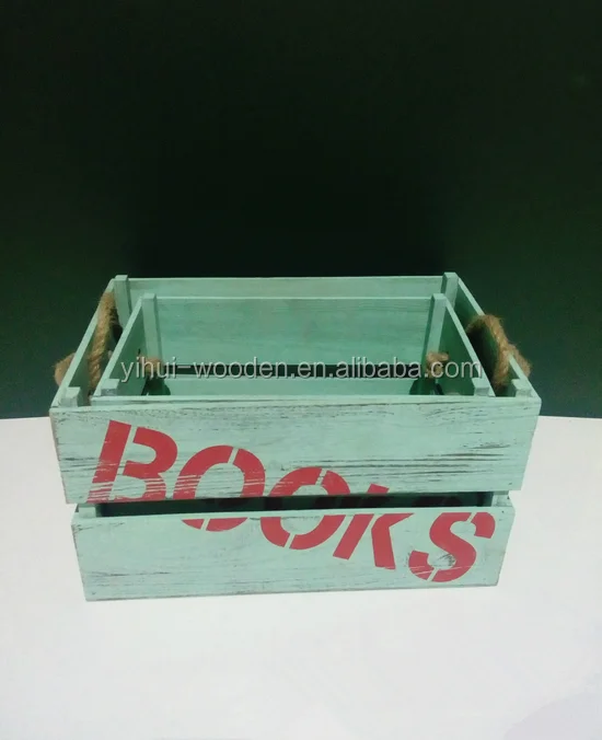 wooden books crates,printed wooden crate for book,book storage wood crates