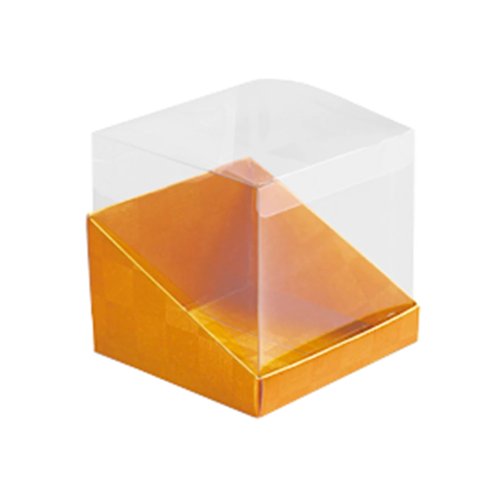 Custom PVC cube gift box with paper bottom