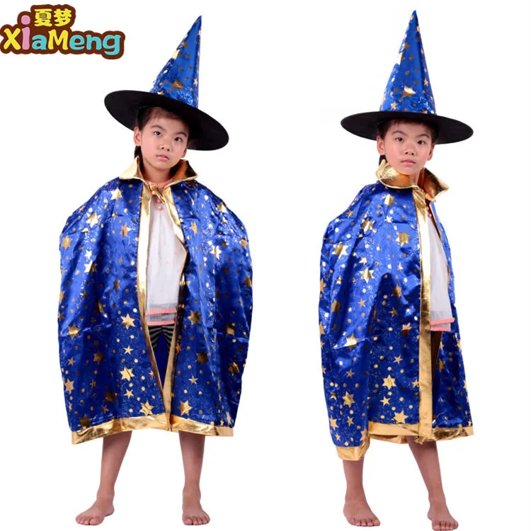 Оптовая продажа, детская накидка на Хэллоуин высокого качества, пятиконечная звезда, накидка ведьмы, бутик Хэллоуина