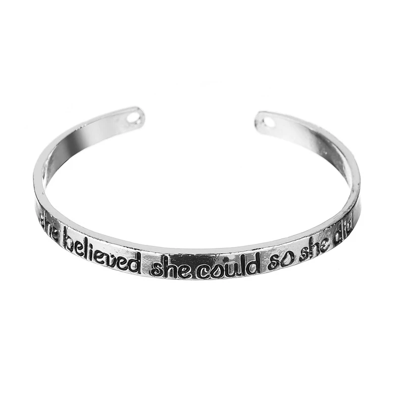 YK New Designs Unisex Vintage Logo Custom Believed Engraved Cuff Bracelet