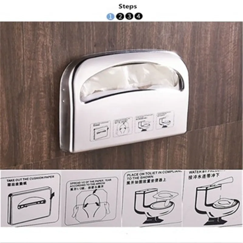 Stainless Steel Hotel Bifold Toilet Tissue holder Toilet Seat Cover Dispenser