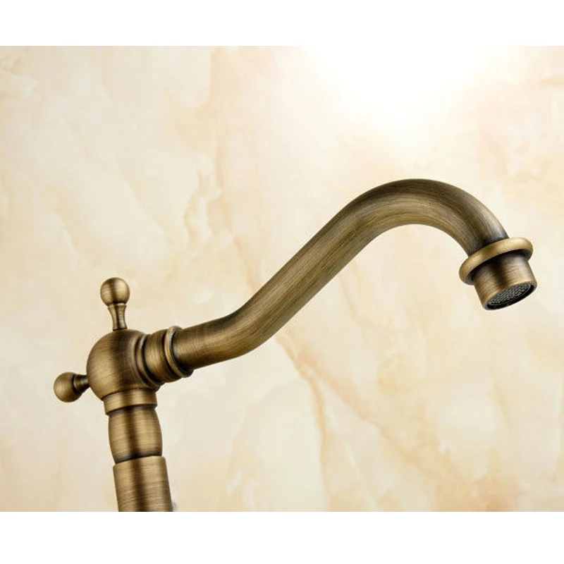 Bathroom Taps Antique Brass Mixer Tap Kitchen Sink Faucet with Hot&cold Water AF1030